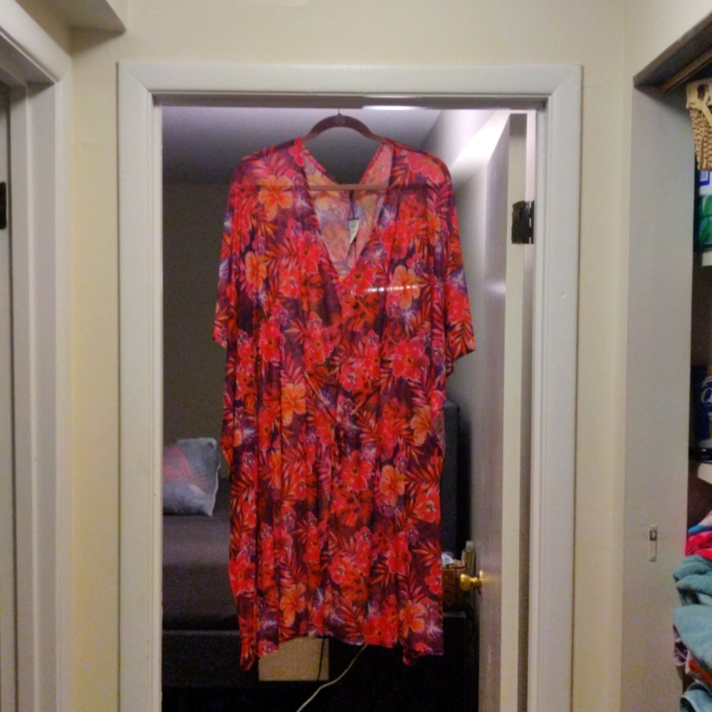 Swimsuits for all waist tie mesh cover-up